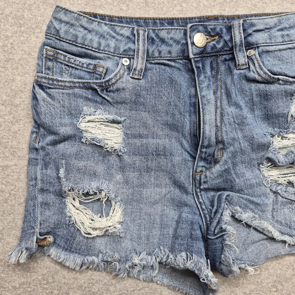 Joes Jeans Cutoff Denim Shorts Womens Distressed Raw Hem Light Wash Y2K Festival